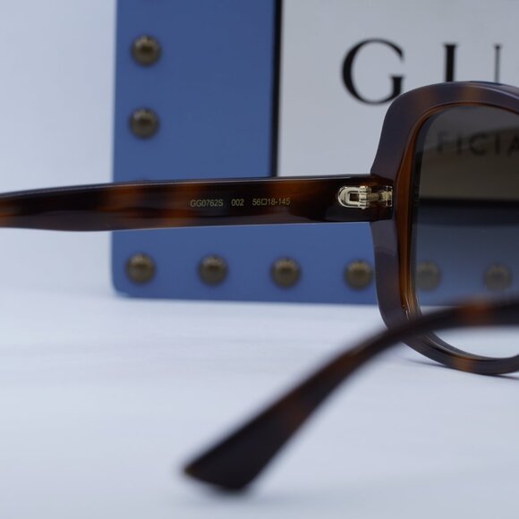 Gucci GG0762S 002 Square Sunglasses - Havana / Brown Gradient main image 8